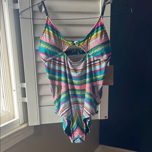 Colorful Striped Swimsuit